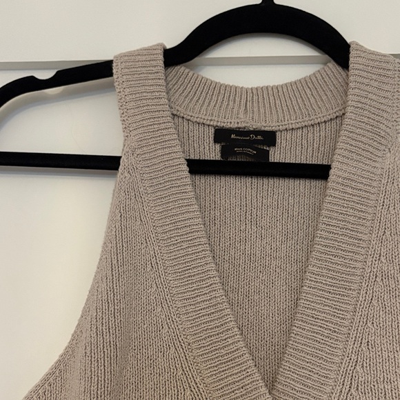 Massimo Dutti Taupe Knit Vest - Picture 3 of 5